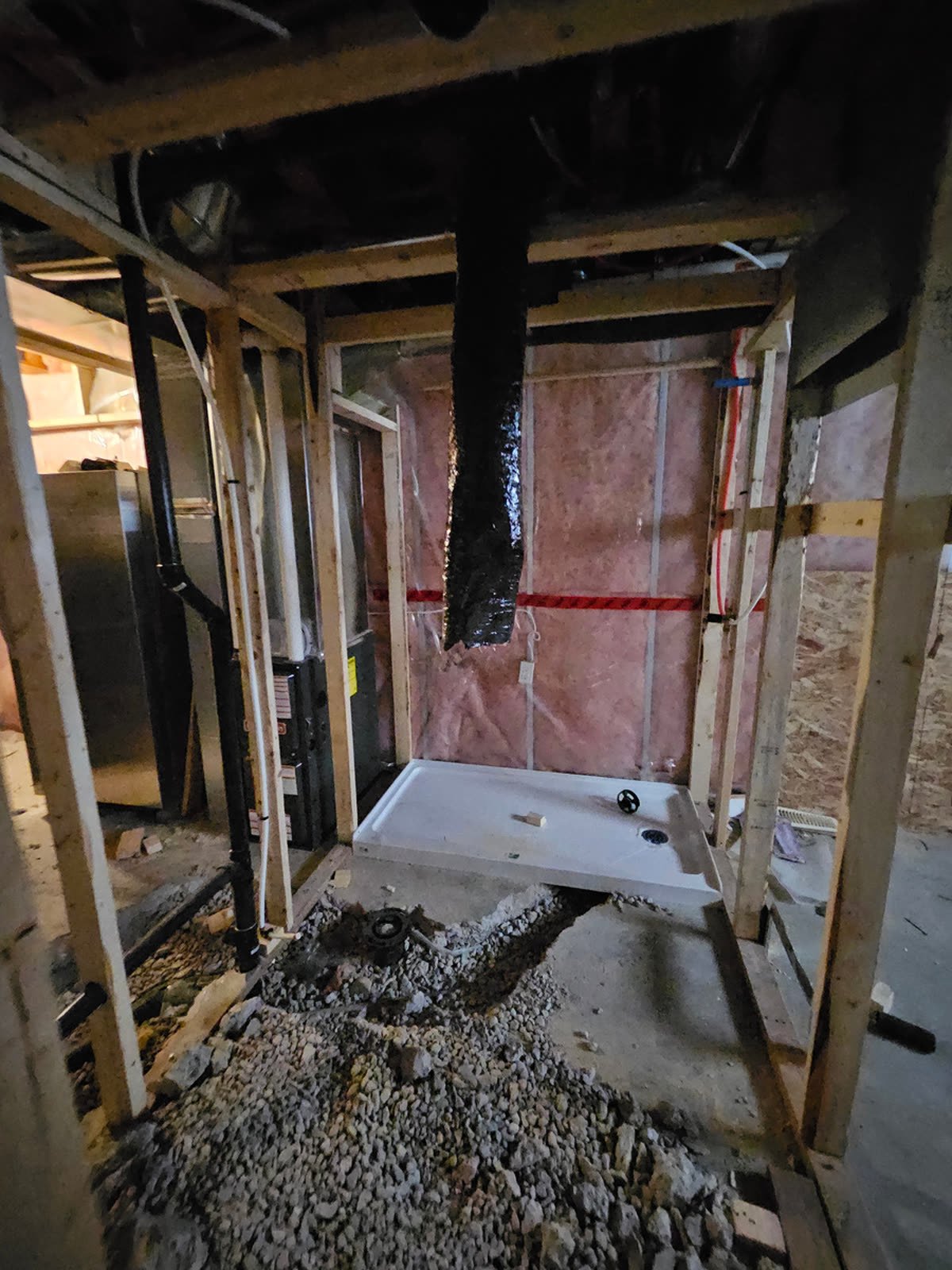 Bathroom rough-in before finishing