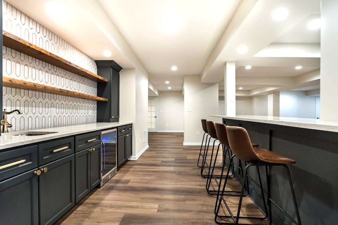 Elegant Entertainment Basement photo 4, Basement Renovations Calgary