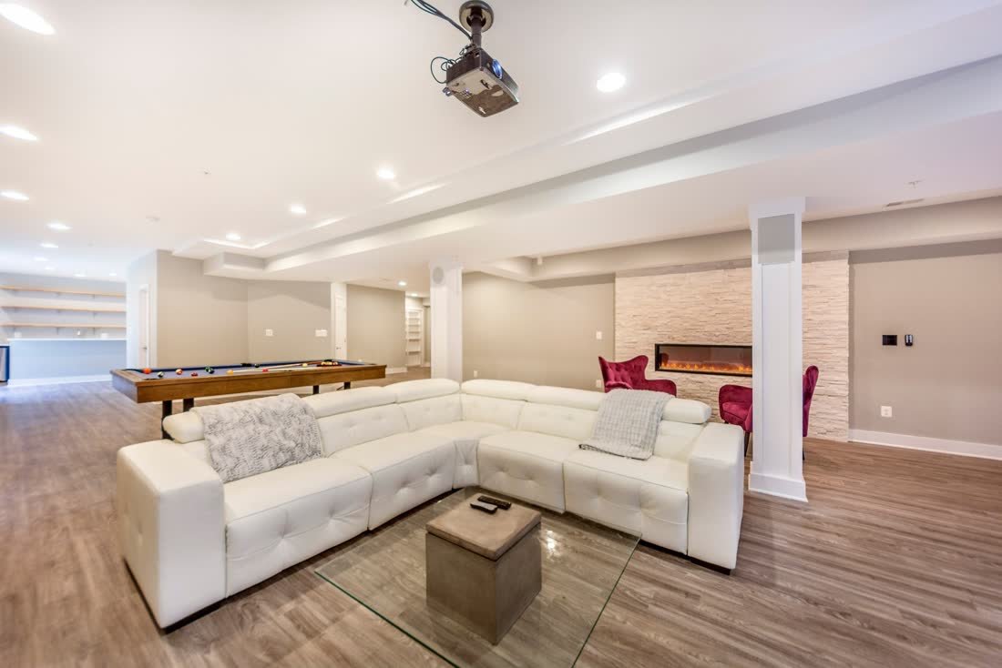 Masculine & Modern Basement Renovation, Basement Renovations, Calgary area