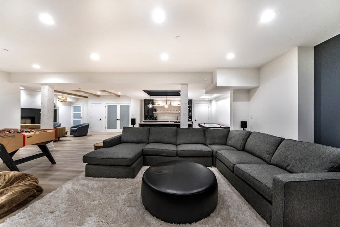 Contemporary Basement Renovation, Basement Renovations, Calgary area