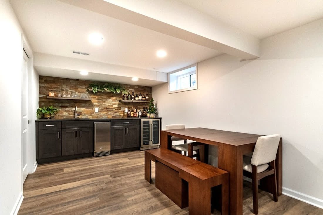 Rustic-Modern Basement Retreat photo 3, Basement Renovations Calgary